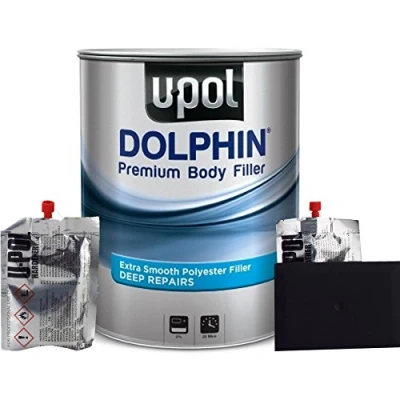 Image of DOLPHIN U Pol Premium Body Filler For Deep Repairs 3 Litre Ultra Fine Finish Filling Properties Easy To Sand &amp; Shape/Non Sagging/Excellent Adhesion