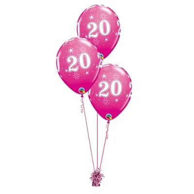 Image of Qualatex 53449, Wild Berry, 20 Sparkle A Round Pack of 6 balloons