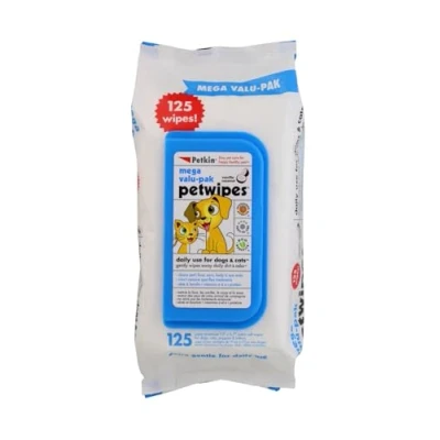 Image of Petkin Mega Valu Pet Wipes, Pack of 125