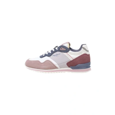 Image of Pepe Jeans London Print Trainers, Women&#039;s, Size: 5, Dusty pale pink Leather/synthetics