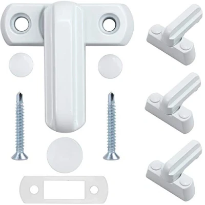 Image of 4 Pack Sash Jammer Blocker Door &amp; Window Lock Anti Theft Additional Home Security for PVC/uPVC Windows and Doors White