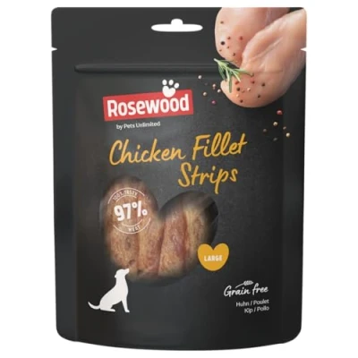 Image of Rosewood Pets Unlimited Chicken Fillet Strips for Dogs, Large, Grain Free, High Protein Meaty Dog Treats 150g (1 Pack)