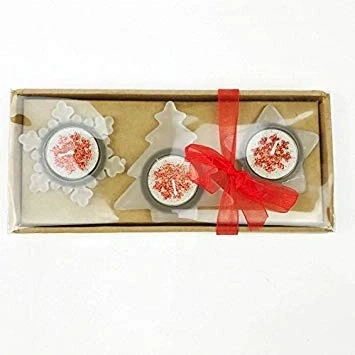 Image of PMS 6PC TEALIGHT CANDLE AND HOLDER SET IN GIFT BOX RED ONLY