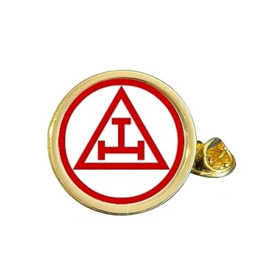 Image of Masonic Royal Arch Gold Plated Domed Lapel Pin Badge in Gift Bag