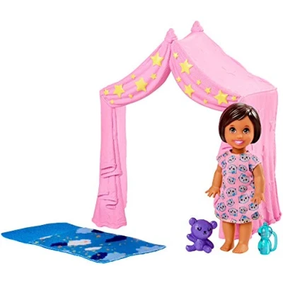 Image of Barbie Skipper Babysitters Inc. Bedtime Playset with Small Doll, Tent and Sleeping Bag