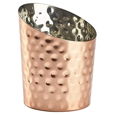 Image of Genware NEV SVHA10C Copper Plated Hammered Angled Cone, 11.6 cm x 9.5