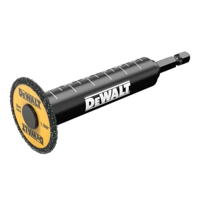 Image of DEWALT DT20563 QZ 34mm Inner Tube Cutter (for use on impact drivers and drills, for PVC pipes, high wear resistance fixed diamond cutting disc, shank