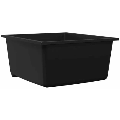 Image of vidaXL Kitchen Sink with Overflow Hole in Black Granite