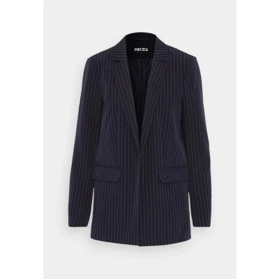 Image of PIECES Women&#039;s PCBOZZY LS Loose Striped Blazer NOOS BC, Blue, S