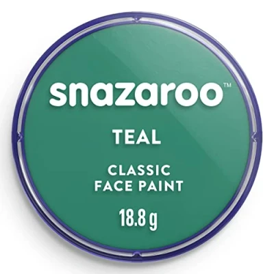 Image of Snazaroo Classic Face and Body Paint for Kids Adults, Teal Colour, Water Based, Easily Washable, Non Toxic, Makeup, Painting Parties, Ages 3+