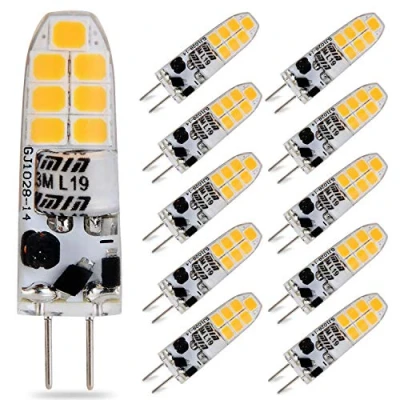 Image of Eco.Luma G4 LED Bulbs 2W Replaces 10W 20W Halogen, Light Warm White 3000K 12V AC/DC, No Flicker Non Dimmable, 360 Beam Angle Lamp, Pack of 10