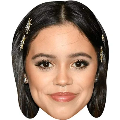 Image of Jenna Ortega (Make Up) Celebrity Mask, Flat Card Face, Fancy Dress Mask