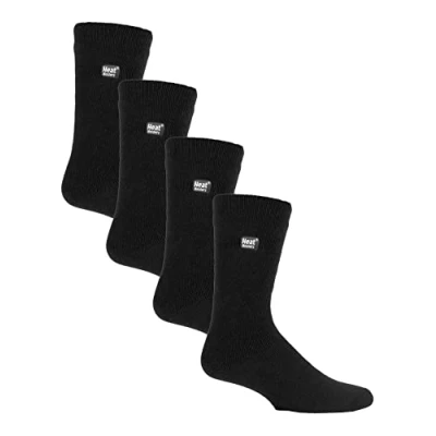 Image of HEAT HOLDERS Ultra Lite 4 Pair Multipack Mens Thermal Socks Thin Warm for Dress in Winter (6 11, Black)