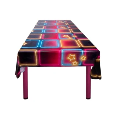 Image of Boland 00763 Table Cloth Disco, Size 130 x 180 cm, Disco Fever, 70s, Cloth, Decoration, Party Tableware, Accessories, Birthday, Party, Theme Carnival