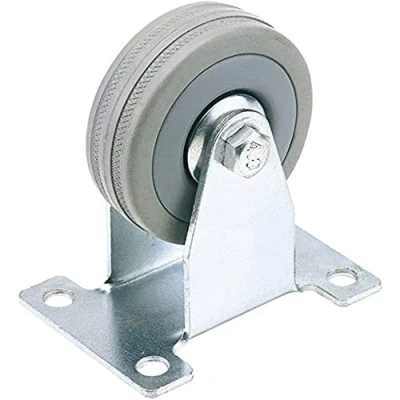 Image of Draper 65477 70 kg 75 mm Diameter S.W.L Fixed Plate Fixing Rubber Castor