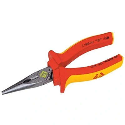 Image of C.K Redline VDE Insulated Straight Snipe Long Nose Pliers 175mm
