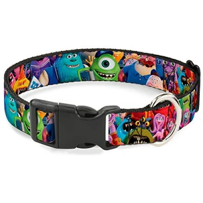 Image of Buckle Down Monsters University Stacked Plastic Clip Collar, Large/15 26