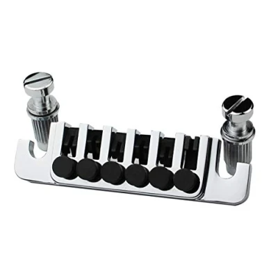 Image of Guyker Guitar Bridge Tailpiece Tune O Matic Bridges Replacement for EPI LP SG 6 String Electric Guitar, chrome