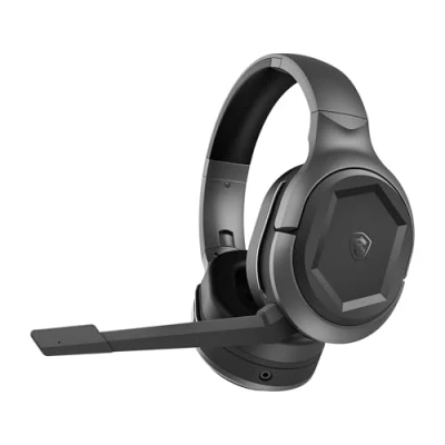 Image of MSI IMMERSE GH50 WIRELESS GAMING HEADSET 2.4GHz Ultra Low Latency, 50mm Neodymium Drivers, Detachable Mic, Lightweight &amp; Foldable Design, Up to 22 Hour Battery, USB Transmitter Wired/Wireless