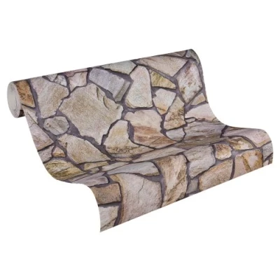 Image of Brick Wallpaper Elements A.S. Création Non Woven 10.05 m x 0.53 Brown Beige Grey Made in Germany 927316 9273 16