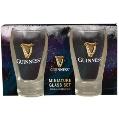 Image of Guinness Minature Glass Set of 2 with Harp Design