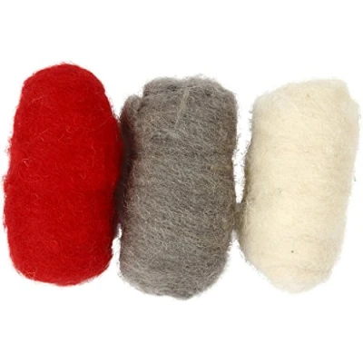 Image of Creativ 45337 Company 10 Piece Carded Wool, Red/White Harmony