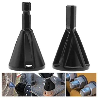 Image of QIUUE 2 Pcs Remove Burr Tools Stainless Steel Deburring Tool Repair External Chamfer Hexagonal/Triangular for Eliminate Damaged Extractor Fits