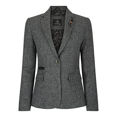 Image of TruClothing Women Grey Blazer Tweed Herringbone 1920&#039;s Peaky Waistcoat Tailored Fit Vintage 14
