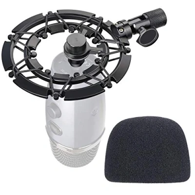 Image of Blue Yeti Nano Shock Mount with Pop Filter, Alloy Microphone Shockmount Foam Windscreen Reduces Vibration and Noise Matching Boom Arm Mic Stand by YOUSHARES