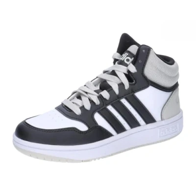 Image of adidas Hoops Mid Shoes, ORBGRY/CoreBlack/Footwear White, 5.5 UK