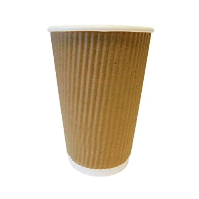 Image of We Can Source It Ltd Kraft Ripple Cups with Lids 8oz 500 Pack