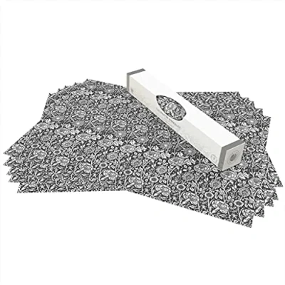 Image of The Master Herbalist Fragrant Sandalwood Scented Drawer Liners in a BLACK William Morris Design Pack of 5 Sheets (ROLLED) Contains Essential Oil Made UK