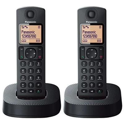 Image of Panasonic KX TGC312EB Digital Cordless Phone with Nuisance Call Blocker Black, Pack of 2
