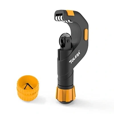 Image of TOLESA Pipe Cutter 5 50mm, Heavy Duty Copper Tube with Deburring Tool Inner Outer Reamer Conduit Plumbing Tools for Cutting Brass Aluminum Thin Stainless Steel