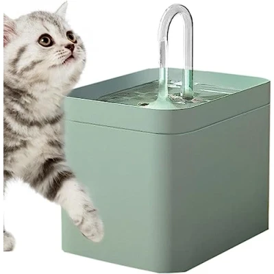 Image of Cat Water Fountain, 1.5L Ultra Silent Automatic Pet USB Charging Drinking Dispenser Bowl Fountain with Filter for Cats Dogs (Green)