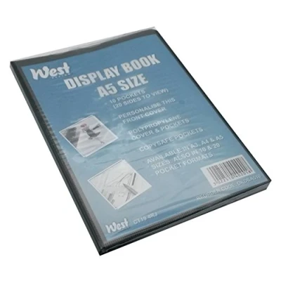 Image of Westfolio Display Book Fixed A5, 10 Clear Plastic Pocket, For Presentation, File Holder, Documents, Certificates, Recipe