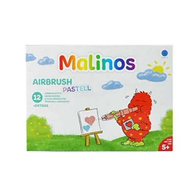 Image of MALINOS 300970 Hearts Airbrush Pastel 12 Pens and 8 Stencils