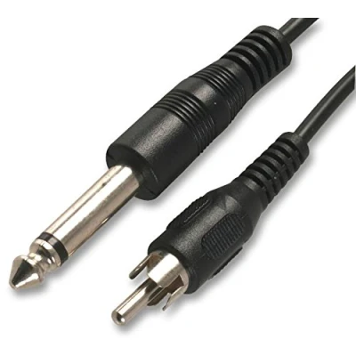 Image of Pro Signal PSG03269 6.35mm (1/4&quot;) Mono Jack Plug to Phono (RCA) Lead, 1.8m, Black
