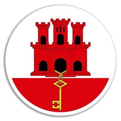 Image of 2 x 10cm Gibraltar Flag Vinyl Stickers Travel Sticker Laptop Luggage #17296 (10cm Wide)