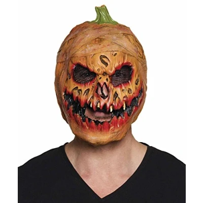 Image of Boland 10117215 Pumpkin mask, Solid, Green, Orange, Black, Standard Size