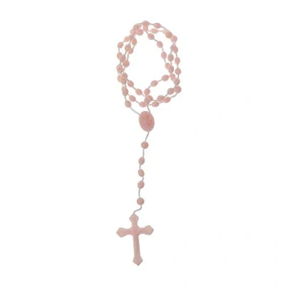 Image of BANAMANA Fashion Design Luminous Cross Necklace Plastic Rosary Beads Catholicism Religious Pink