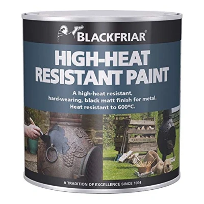 Image of Blackfriar BKFHRB500 Heat Resistant Paint 500 ml, Black