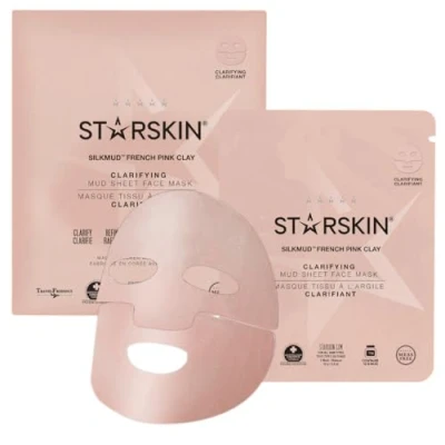 Image of STARSKIN SILKMUD™ Pink French Clay Purifying Liftaway Mud Face Sheet Mask