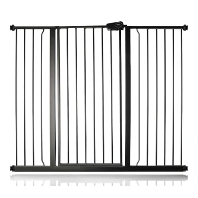 Image of Safetots Extra Tall Metal Safety Gate Pressure Fit, 126.7cm 134.3cm, Matt Black, 104cm in Height, Stair Gate, Baby Easy Installation
