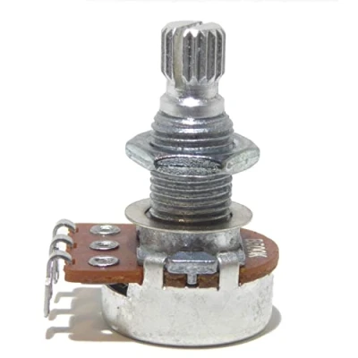 Image of B250K linear guitar potentiometer 16mm diameter 18mm shaft tone volume