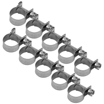Image of Oumefar Stainless Steel Hose Clamps Set 10Pcs T Bolt Mini Fuel Line Pipe Clamp Clip, Rustproof, Durable Replacement Accessories 6mm 20mm Optional Size (13 15mm)