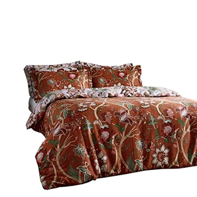 Image of Paoletti Contemporary Botanist Duvet Cover and Pillowcase Set, Russet, Single