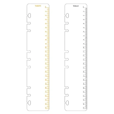 Image of 2 Pack B5 19 Holes Page Marker Ruler Plastic Binder Divider for Journal Magazine Notebook (GRuler, B5)