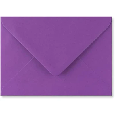 Image of C6 Coloured envelopes for A6 Greeting Cards Wedding Invitation Crafts 114x162mm Pack of 75 (Bright Purple)