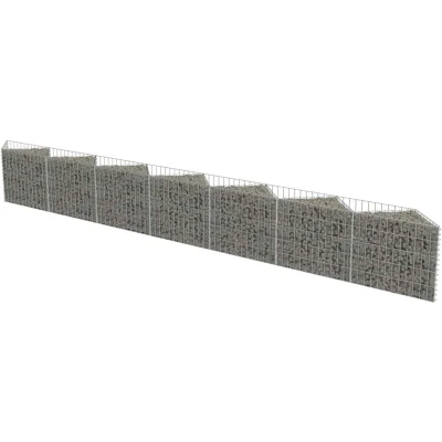 Image of vidaXL Gabion Wall Galvanised Steel 450x30x50 cm